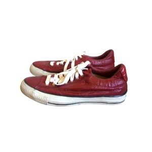 Converse John Varvatos Shoes Mens Size 7.5 Red Leather Sneakers Lace Up All Star